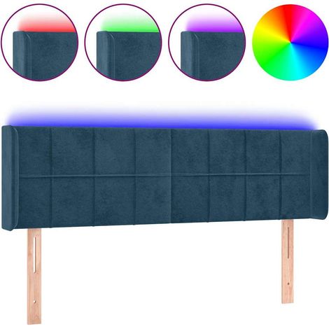 Maison Exclusive - Cabecero con LED de terciopelo azul oscuro 147 (1/5)