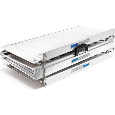 Rampa a valigia per sedia a rotelle, pieghevole mobile antiscivolo, in alluminio 213cm 270kg (1/6)