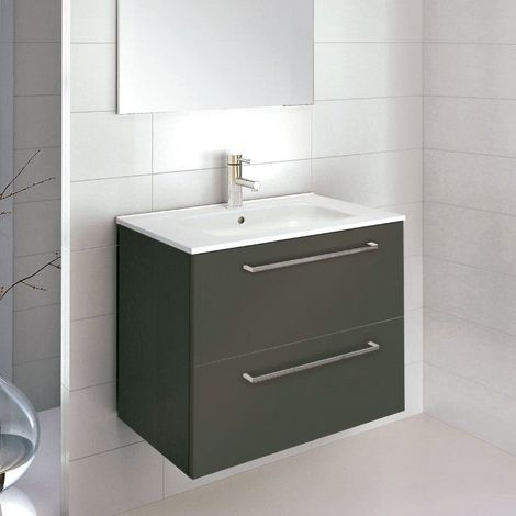 ROYO EASY Mueble+Lavabo Suspendido Gris Antracita - Medida: 70 cm - ref: C0071202