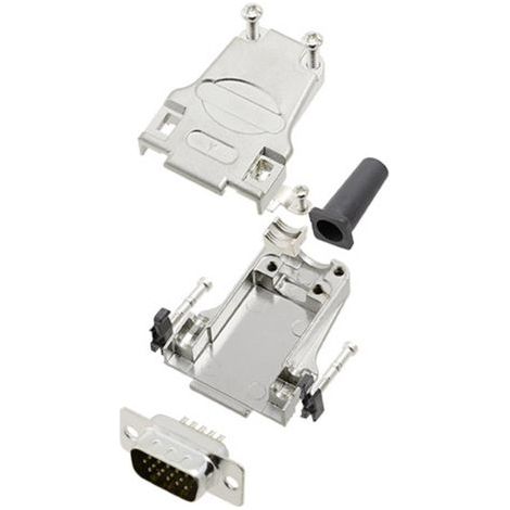TRU COMPONENTS TCDTZF09HDP15K 7709536 Kit embase SUB-D mâle 180 ° Nombre de pôles: 15 fût à souder 1 pc(s) (1/2)