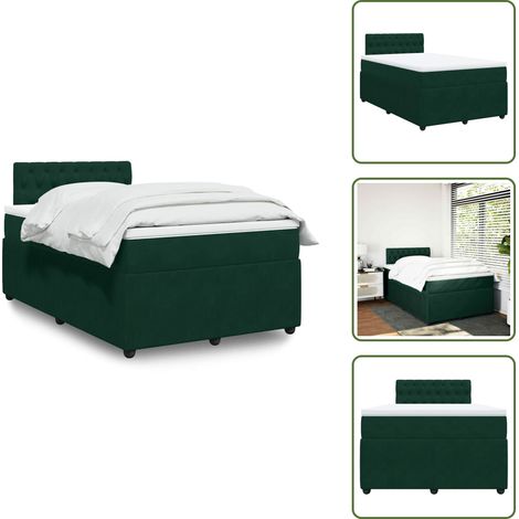 Sommier à lattes de lit avec matelas vert foncé 120x190 cm - Sommier À Lattes De Lit - Sommiers À Lattes De Lit - Lit - Meuble De Chambre À Coucher (1/5)