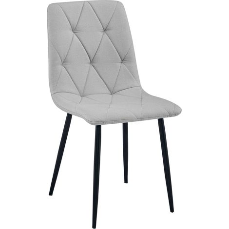Chaise Libra - tissu gris clair / pieds noirs x 1 (1/5)