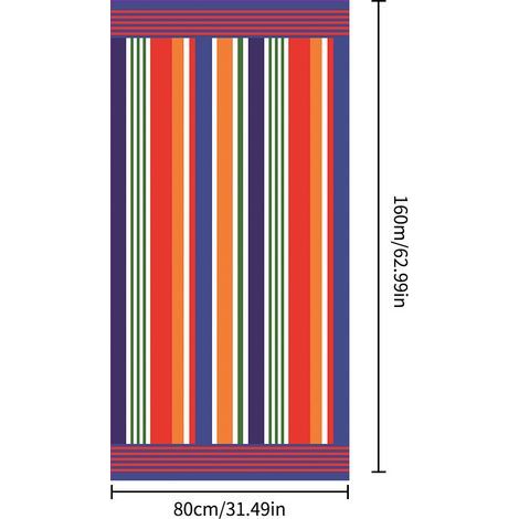 Serviette de plage, serviette de plage en fibres ultra-fines et absorbantes, serviette imprimée, tapis de plage (1/4)