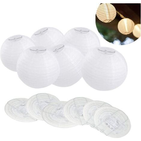 Lot de 10 Lanterne en Papier Blanc 30 cm (1/4)