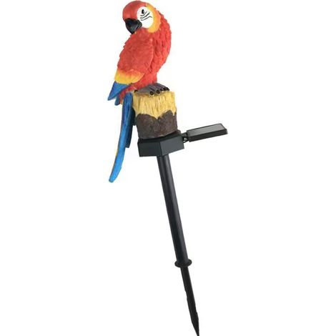 Lampe solaire d'extérieur à encastrer au sol, en forme de perroquet, lampe décorative de jardin étanche, veilleuse de camping rouge (1/4)