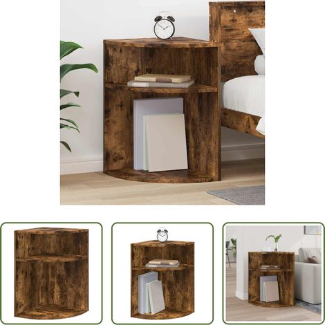 Holzbeistelltisch - Beistelltisch Geräucherte Eiche 39,7 x 39,7 x 60 cm (1/5)