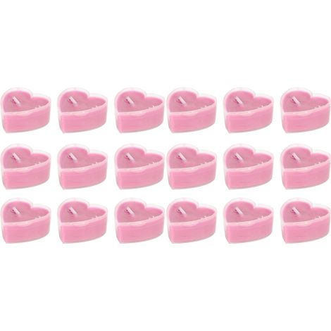 18 herzförmige Kerzen, romantische Dekoration für Abendessen bei Kerzenschein, rosa Ornamente (1/5)