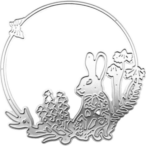 Pochoir de découpe en métal Couronne de lapin pour scrapbooking, album DIY, tampon, papier, carte pour cartes de vœux faites main, gaufrage, décoration, projets artisanaux (1/5)