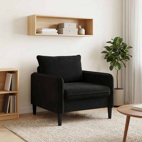 vidaXL Poltrona XL Nero Velluto (1/5)