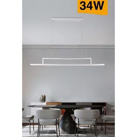 TrAdE Shop Traesio - Lampadario Led 34w A Sospensione Lineare Orizzontale Luce 3000k 6500k 4000k B66-b - -Bianco Freddo -