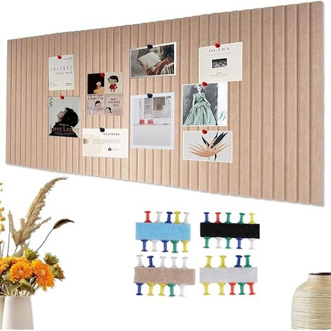 Large Notice Board 120 x 80 cm Thickness 4 Pieces Cork Wall Felt Board 60 x 40 cm Cork Wall Felt Sticker for School Kitchen Office Memo Photo (1/5)