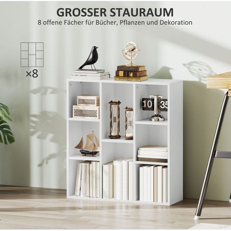 8-stufiges Standregal, 74,3 x 24 x 80 cm, Weiß HAVRYA (1/5)