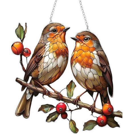 Décoration De Fenêtre À Suspendre - Oiseau Coloré - Attrape-soleil Colibri À Suspendre Aux Fenêtres - Pendentif Oiseau En Acrylique