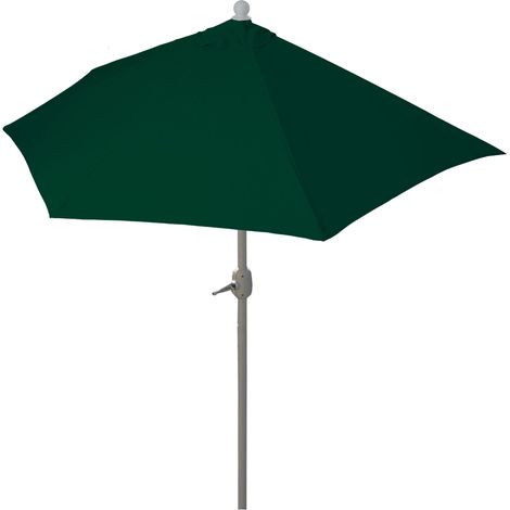 [JAMAIS UTILISÉ] Parasol semi-circulaire Parla, demi-parasol balcon, UV 50+ polyester/alu 3kg, 270cm vert sans support