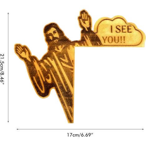 2 pièces décoration coin de porte Jésus I See You en bois, panneau d'angle gauche et droit pour encadrement de porte (1/3)