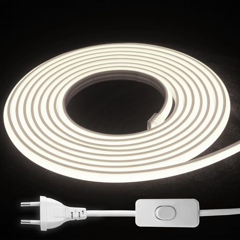Rubans LED Type Externe 220V - Bande de Lumière de Perles LED Mise en Évidence, Étanche IP65, Pour le Jardin et la Décoration Intérieure. (Bleu, 2m) (1/5)