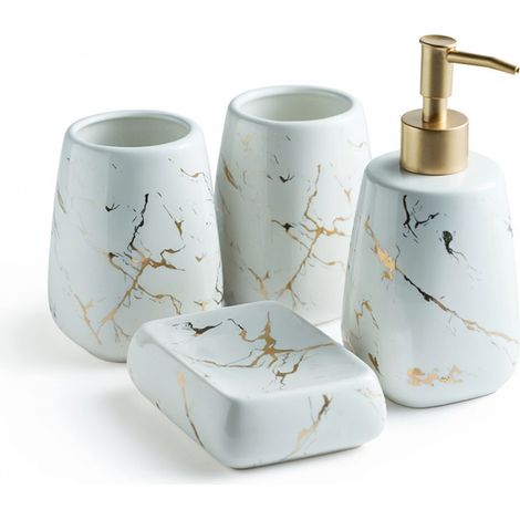 Kit de salle de bain 5 pièces blanc ensemble 4 pièces 4 pièce x 2