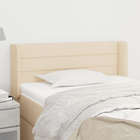 Cabecero de tela color crema 103x16x78/88 cm vidaXL (1/5)