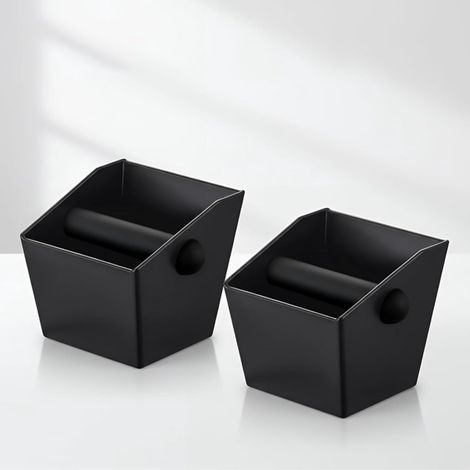 Set di 2 - Contenitore per fondi di caffè - Contenitori per fondi di caffè espresso - Contenitori per fondi di caffè (11,7 cm) - Con barra battente rimovibile - Contenitore per fondi di caffè resis... (1/5)