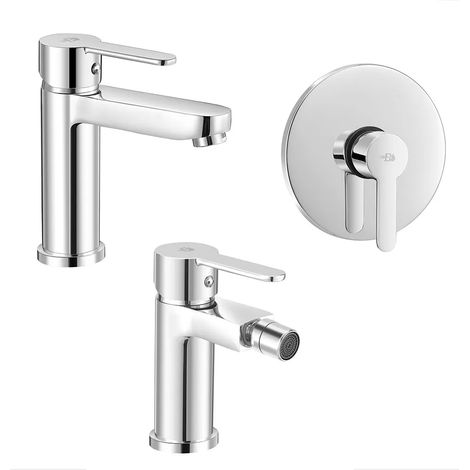 Set miscelatori lavabo bidet e doccia incasso Iole cromati scarico incluso (1/5)