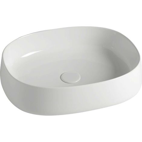 Sapho Jumper - Lavabo 50x40 cm, senza foro per miscelatore, senza troppopieno, bianco WH071