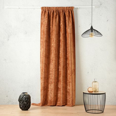 Rideau thermique et phonique à galon fronceur Orange Foncé 135x260 cm (1/2)