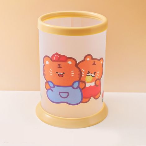 Porte-stylo pliable mignon en forme de tigre, rangement bureau étudiant, boîte de rangement de fournitures de bureau (1/5)