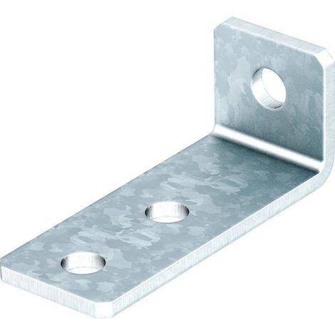 OBO Bettermann Ángulo de conexión 90°, con 3 agujeros 105x53x40x5 acero galvanizado en caliente, 1124661