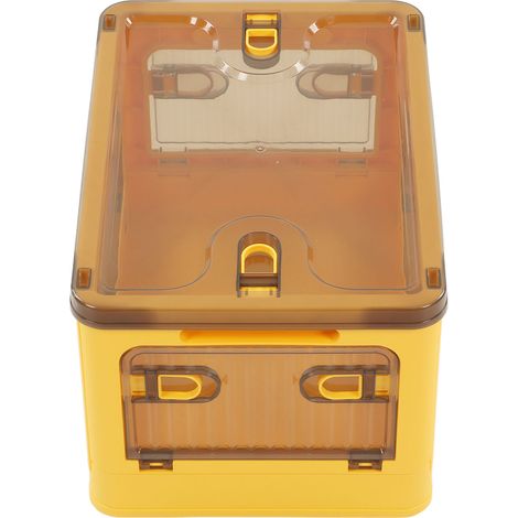 Boîte de rangement pliante avec roulettes amovibles, petits bacs empilables pour salon chambre à coucher jaune (1/5)