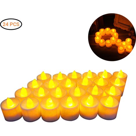 de 24 bougies LED blanc chaud sans flamme pour la décoration