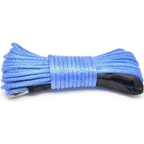 Corde de treuil synthétique de 8200 lb, corde de remorque de voiture en fibre de nylon haute résistance, câble de treuil de remplacement léger de 5 mm x 15 m, convient aux remorques de véhicules à tre (1/5)