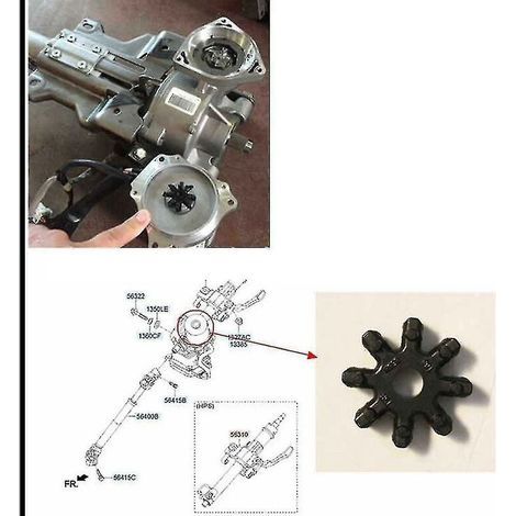 Coupleur de colonne de direction flexible pour Hyundai Kia Forte – 2 pièces – Matériau gel de silice – Réduit vibrations et bruit - 563152k000fff (1/2)