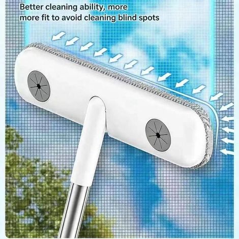 ZHIJIA PREMIUM Brosse de nettoyage telescopique fenetres 2-en-1 pour moustiquaire et ecran sans demontage (1/5)