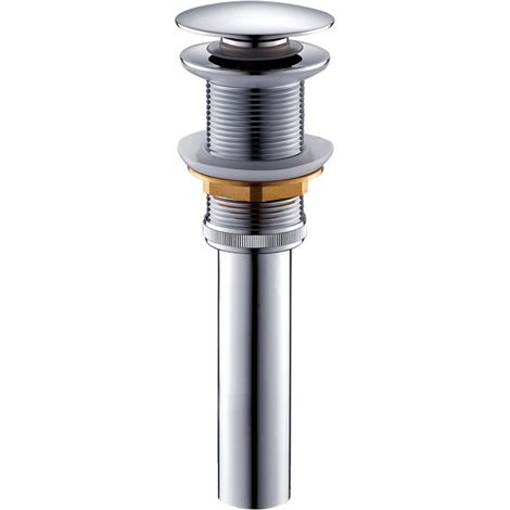 Bassin évier Robinet Poussez Pop-Up Cliquez Clack Maker Bouchon Stopper sans débordement Fait (Argent) (1/5)