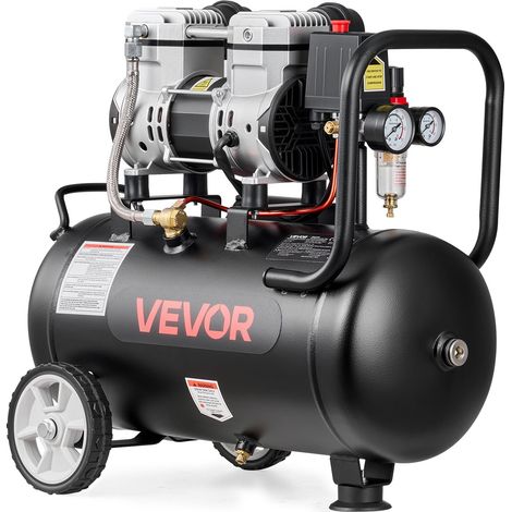 Compresseur à Air 24 L Réservoir Compresseur d'Air sans Huile 1,1 kW pour Réparation Automobile, Gonflage Pneus, Peinture Pistolet, Clouage Bois, 68 L/min à 6,2 bar, Max. 8 bar, Portatif Mobile (1/5)