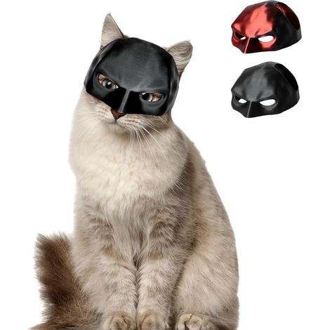 Masque Batman Déguisement Halloween et Noël pour Chat - Accessoire Chauve-Souris Noir (1/5)