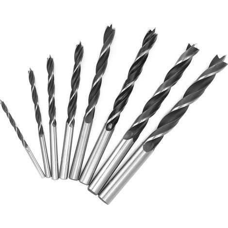 8-teiliges Set Spiralbohrer mit Rundschaft aus hochkohlenstoffhaltigem Stahl für Holzbearbeitungsbohrzubehör (1/5)