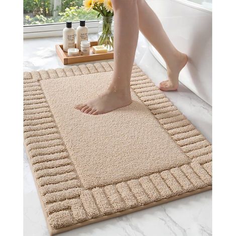 Antirutsch-Badematte 50 x 80 cm, aus saugfähiger Mikrofaser, weich und maschinenwaschbar.