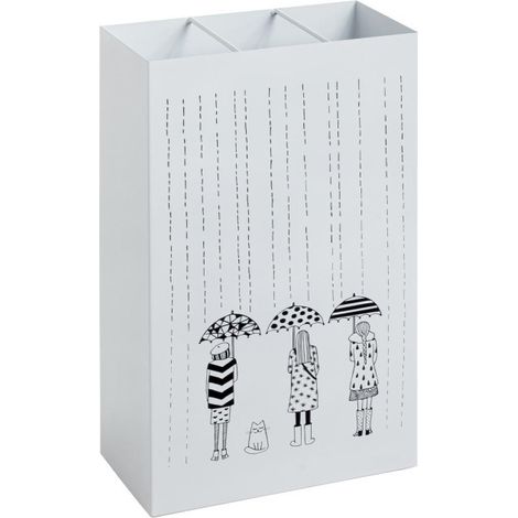 Porte-Parapluie Design "Motif" 48cm Blanc Laqué (1/5)