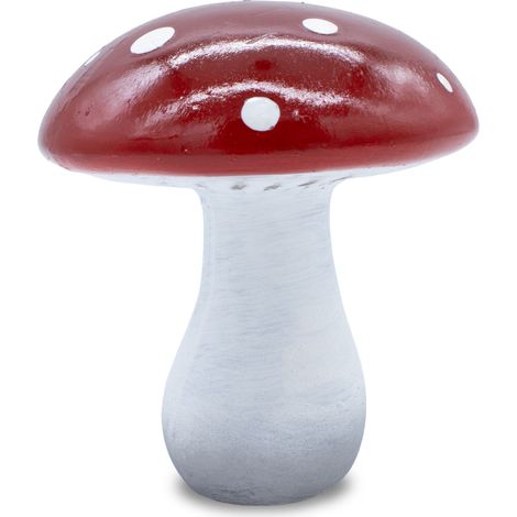 XL Keramik Fliegenpilz farbig - 17 x 15 cm - Deko Pilz groß mit glasiertem Schirm - Tisch Aufsteller Herbst Dekofigur zum Hinstellen