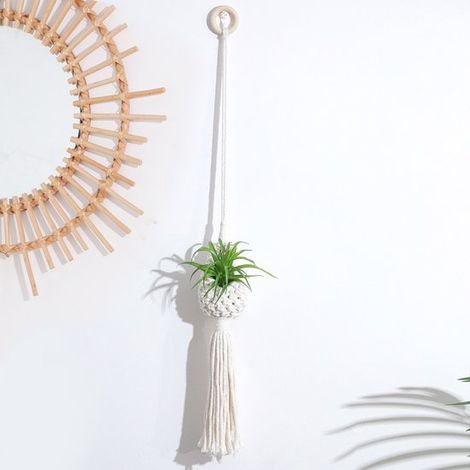 Ananasförmiger Hängekorb Handgefertigter Pflanzenhalter aus Baumwolle für Garten, Wohnzimmer oder Balkon (10 cm) (1/4)
