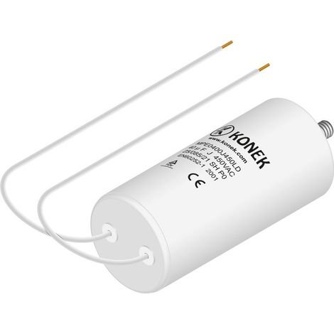 Kondensator Motor 40uf 450vac 50x100mm Kabel + Drehbank M8 Konek Ct40mf450v/c/konek