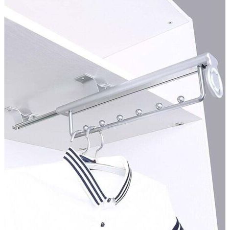 Heavy Duty Porte-vêtements extractible Porte Pantalon Cintre Coulissant,penderie telescopique,Rail de Suspension pour Armoire à vêtements-30cm (1/4)