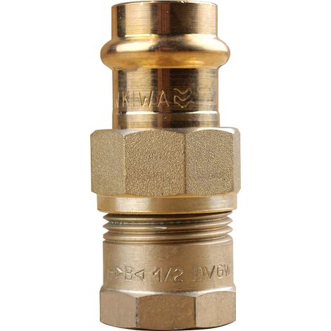 Raccord laiton à sertir et à visser - Union droit FF Ø18x1/2"(15/21) (1/3)