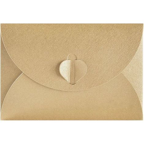 Papier kraft Enveloppes,Enveloppe de carte postale,Creative rétro mignon Enveloppe en forme de coeur, pour le mariage, cadeaux de fête d'anniversaire (17.5cmx11.5cm 50pcs)Lefou (1/5)