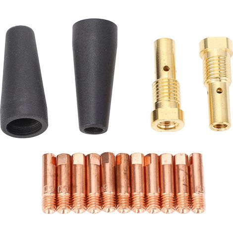 Kit d'accessoires de soudage 15 pièces, buses sans gaz PTFE, diffuseur de gaz en laiton, pointes d'électrode en cuivre de 9mm pour Century FC90 80GL