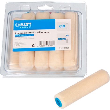 5 Recharge Mini Rouleau Laine 110mm 10 Unites Edm (1/2)
