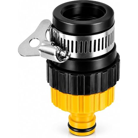 Adaptateur Universel de Robinet pour 15mm en Laiton et Caoutchouc, raccord pour Tuyau d'arrosage pour Cuisine 4 Points et 6 Points, Connexion Machine à Laver, Jardin et Système d’Eau Domestique (1/5)