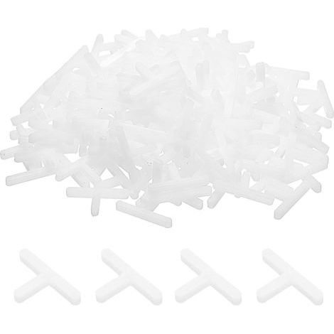 Pack of 200 3mm T-type hard plastic tile spacers for leveling ceramic wall and floor tiles (1/5)