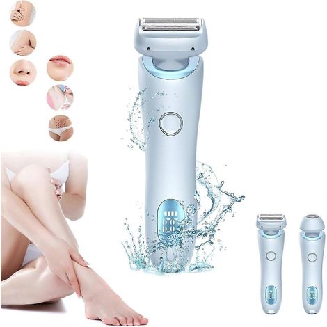 Rasoir électrique 2 en 1 étanche pour femmes, rasoir rechargeable pour femmes (bleu) (1/5)